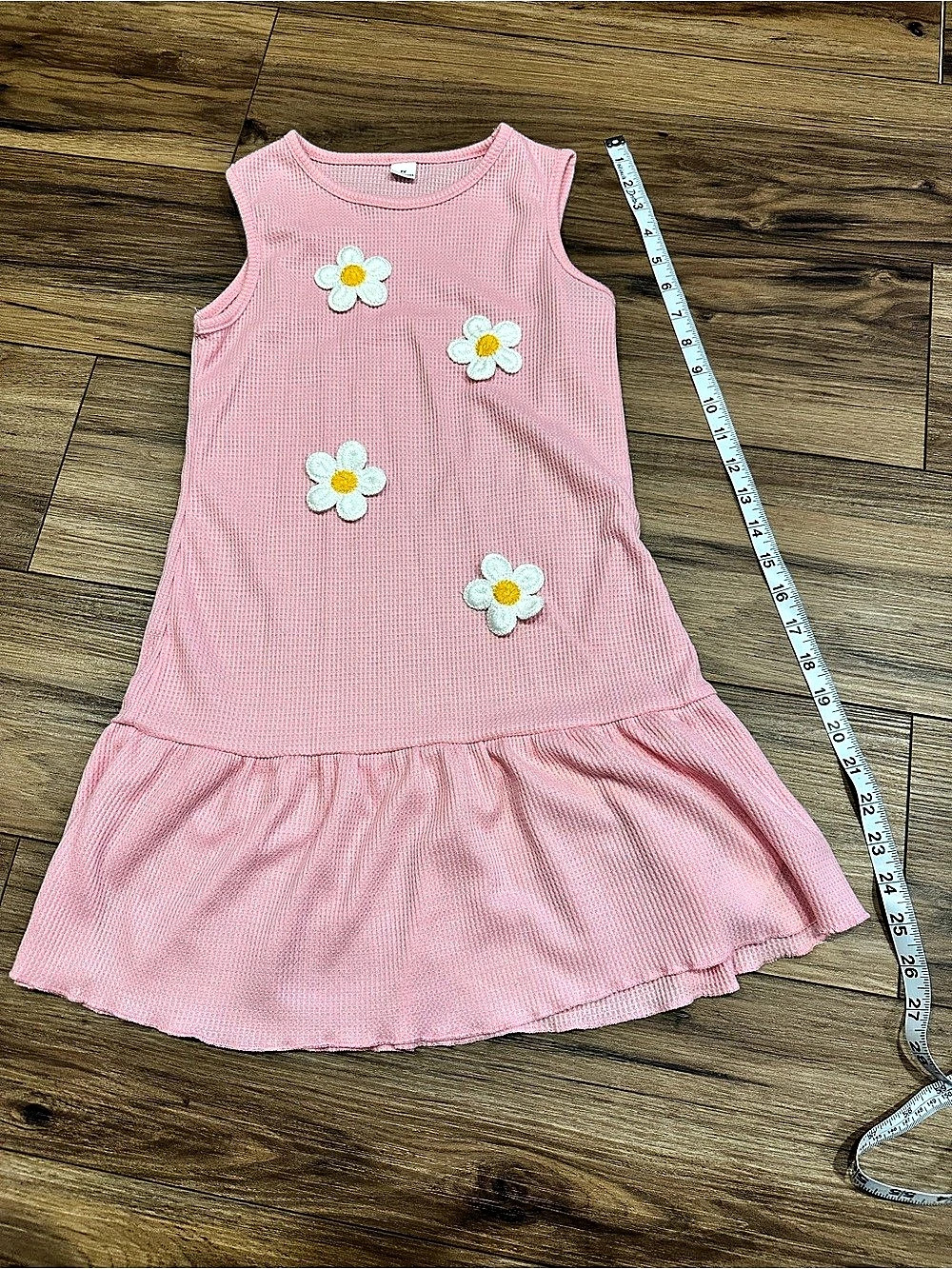 Girls Pink Floral Dress Size 7Y Like New